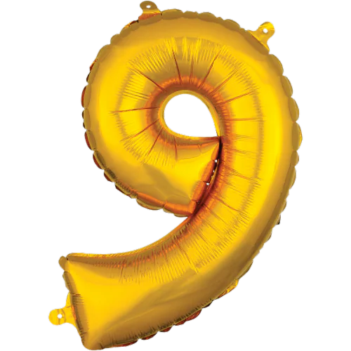 33" Yellow Gold Number - 9