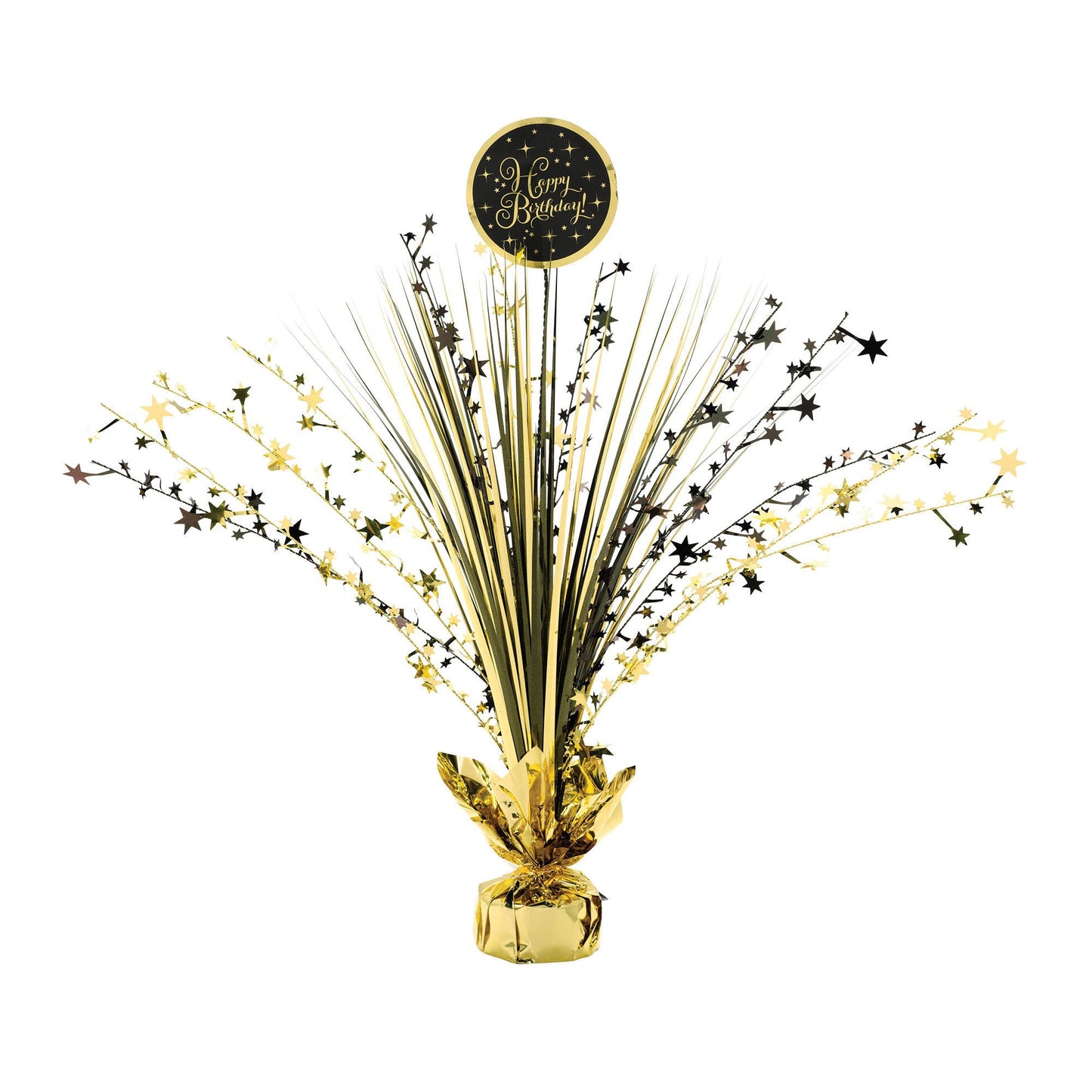 Foil Spray Centerpiece - Gold Birthday