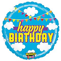 21" Jumbo Mylar - Birthday Clouds