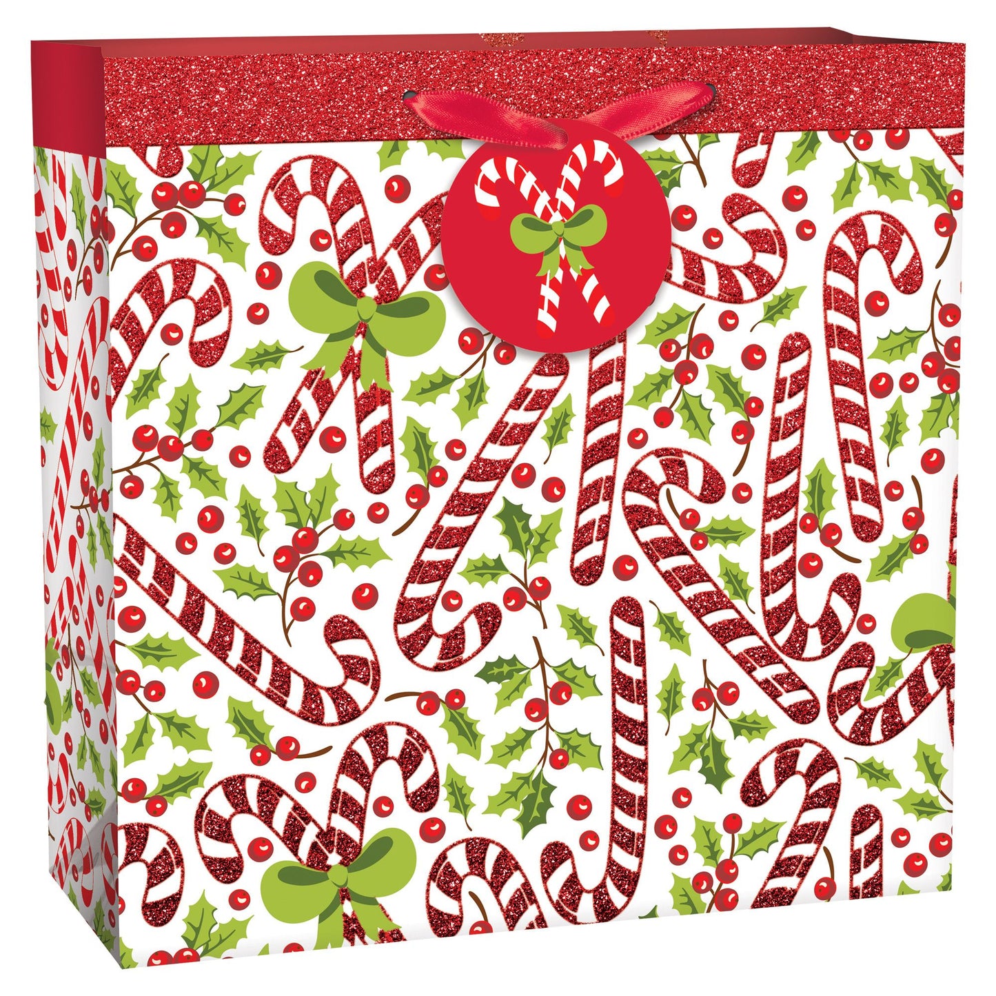 Square Gift Bag - Candy Canes