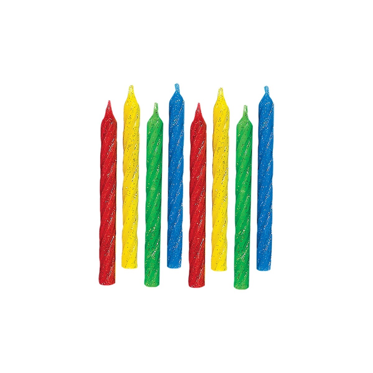 Large Glitter Spiral Candle - Primary