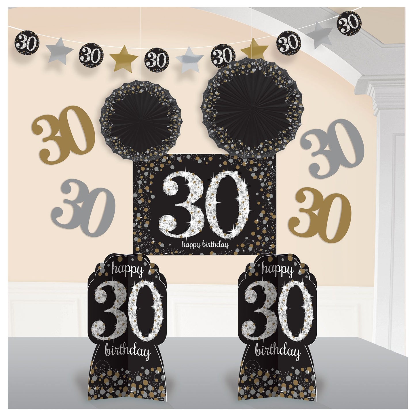 "30" Room Decorating Kit - Sparkling Celebration