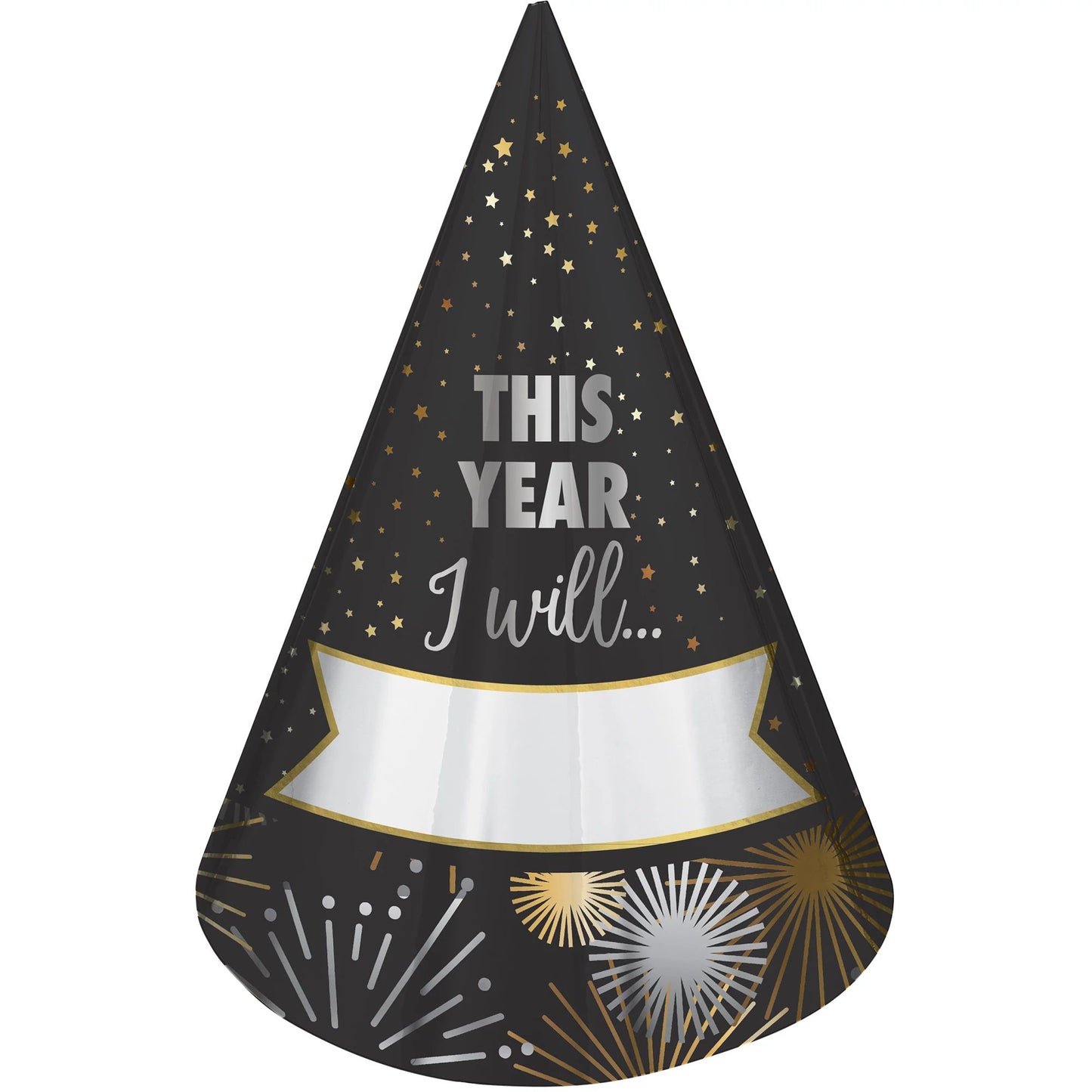 Fill-In New Year’s Resolution Party Hats 8ct