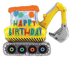 31" Super Shape Mylar - Birthday Construction Excavator