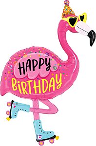 42" Super Shape Mylar - Flamingo Birthday