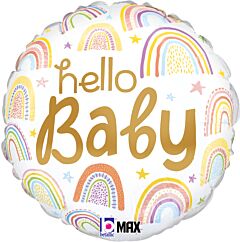 18" Mylar - Hello Baby Rainbows