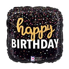 18" Mylar - Birthday Script Confetti