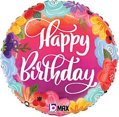 18" Mylar - Birthday Bright Flower
