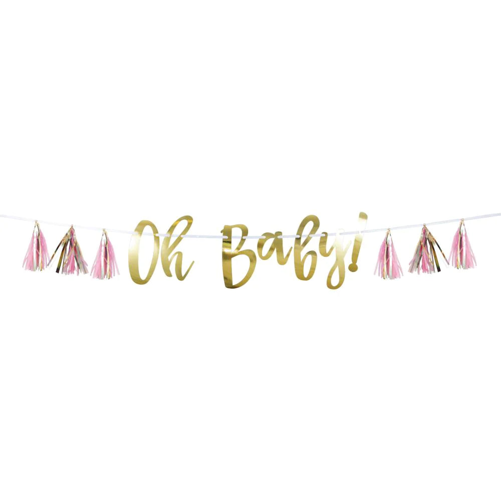 Oh Baby Tassel Garland - Pink and Gold