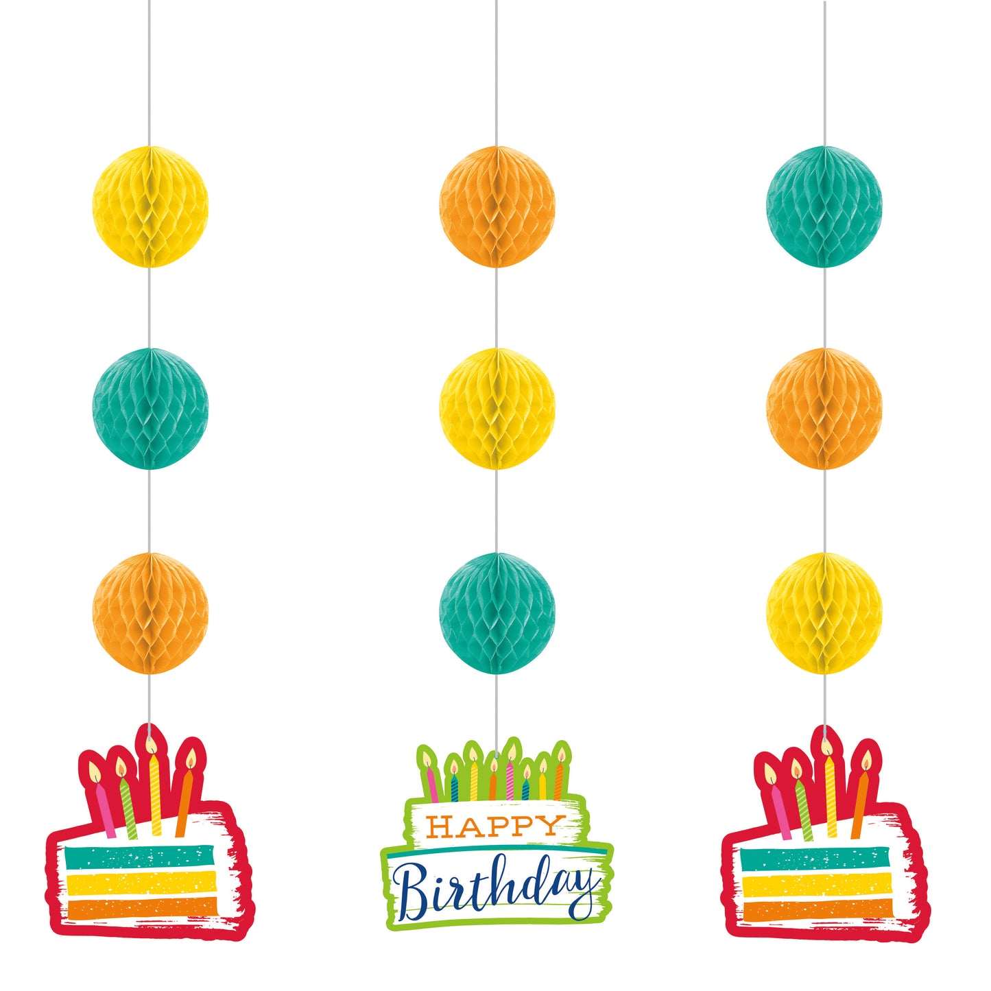 Festive Cake - Hanging Cutouts 3ct