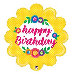 29" Supershape Mylar - Flower Birthday