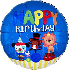 17" Mylar - Happy Birthday Circus Fun
