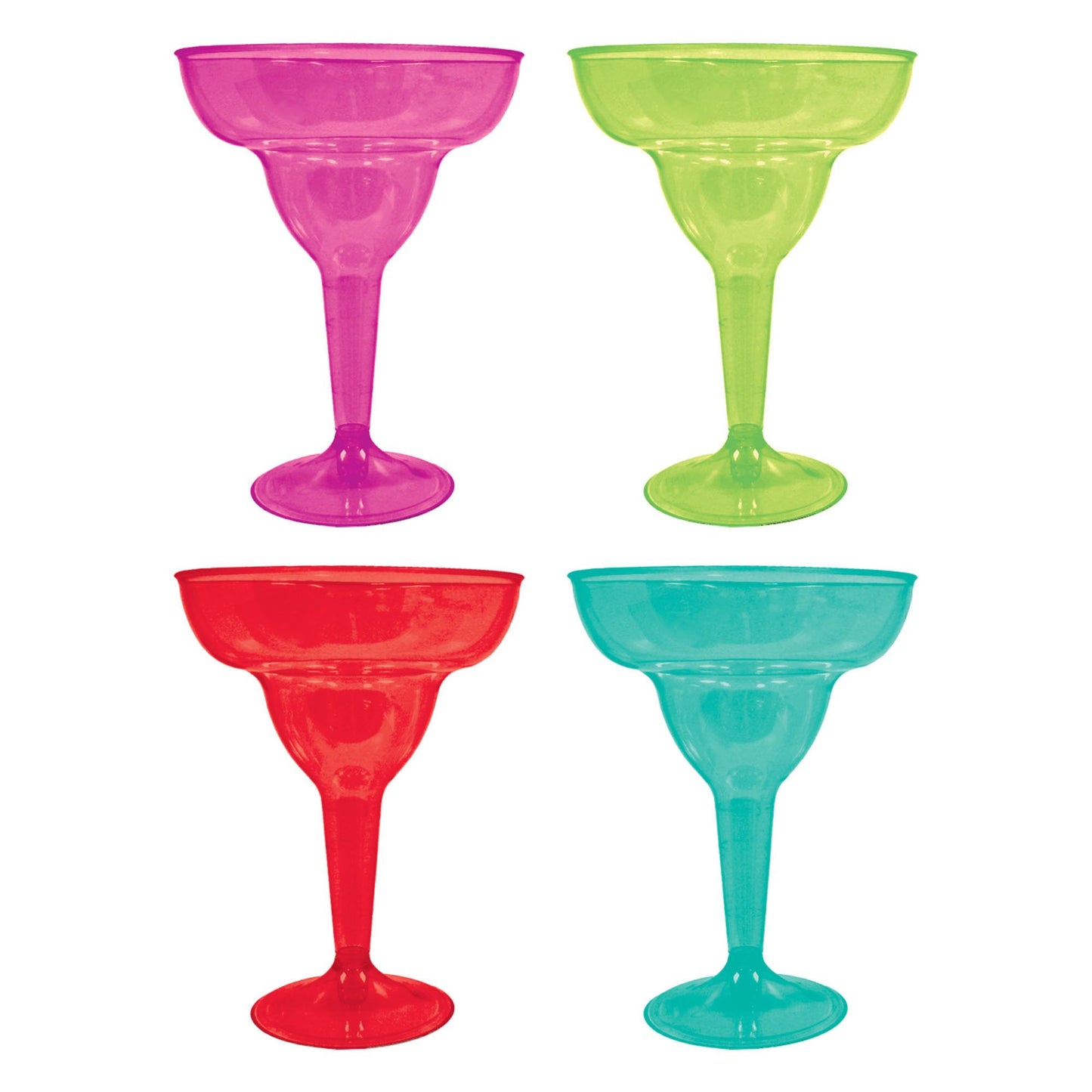 Margarita Glasses - Fiesta Colors 20ct
