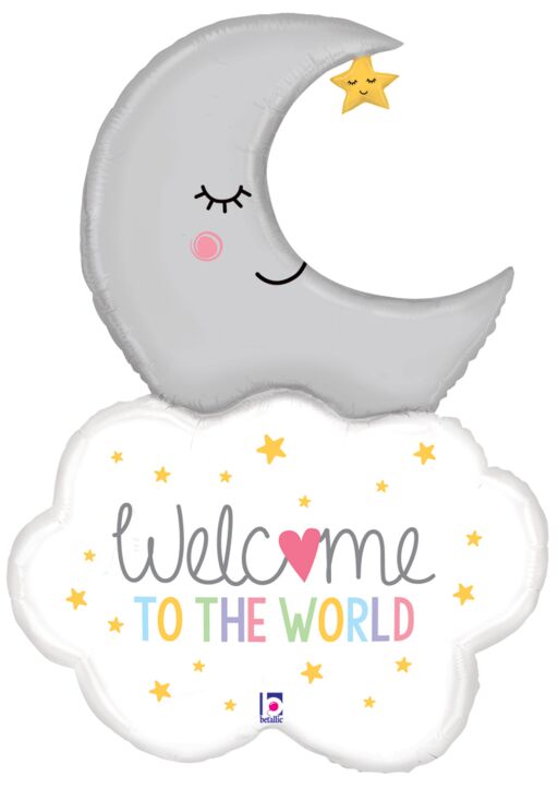 42" Supershape Mylar - Welcome Baby Moon