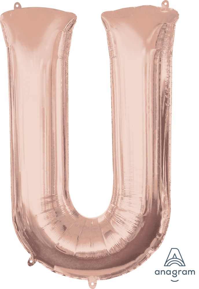 37" Rose Gold Letter - U