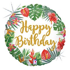 18" Mylar - Holographic Tropical Birthday