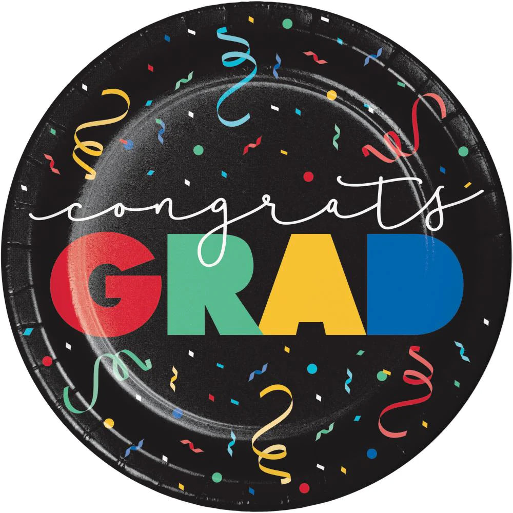 Lunch Plates - Grad Cap Toss 8ct.