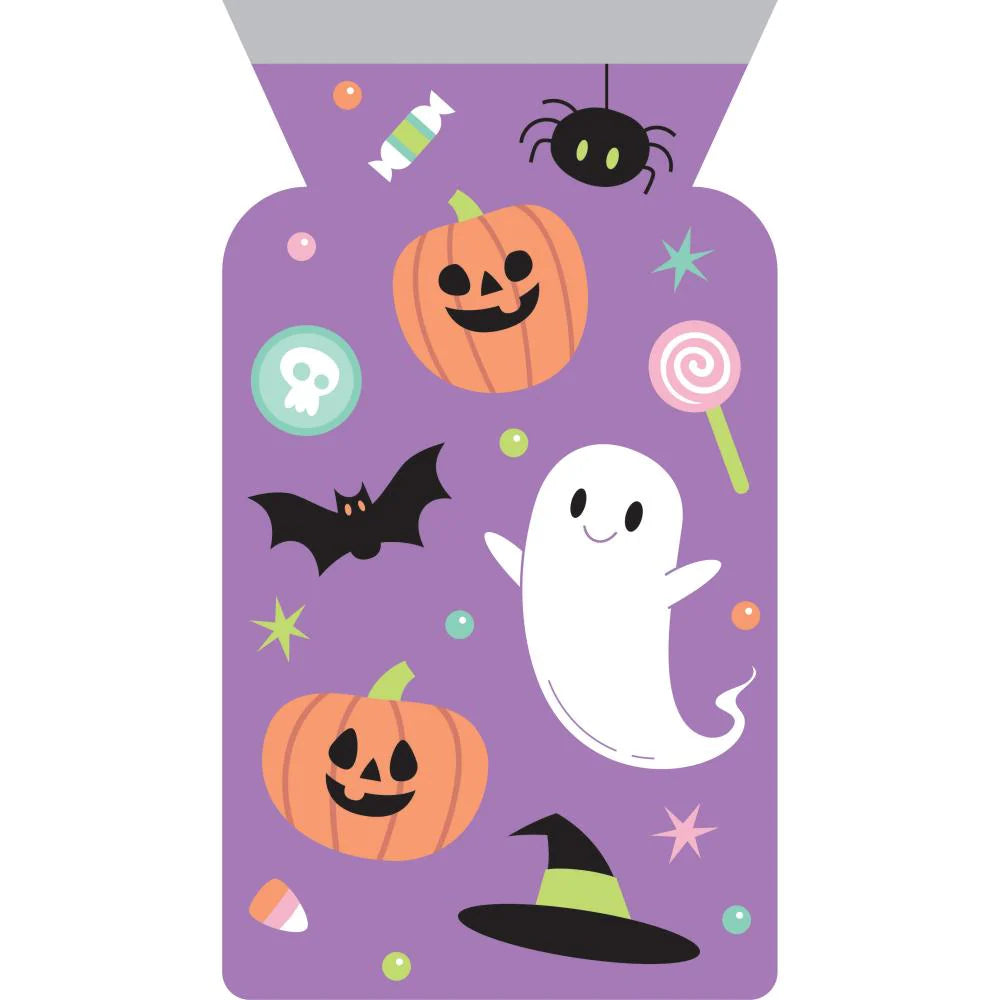 Halloween Cello Zip Bag - Pumpkins and Ghosts