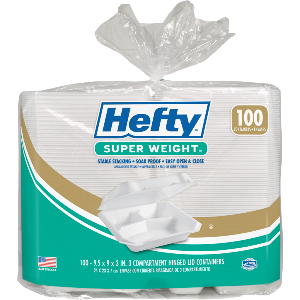 Hefty Super Weight - 3 Compartment Takeout Container