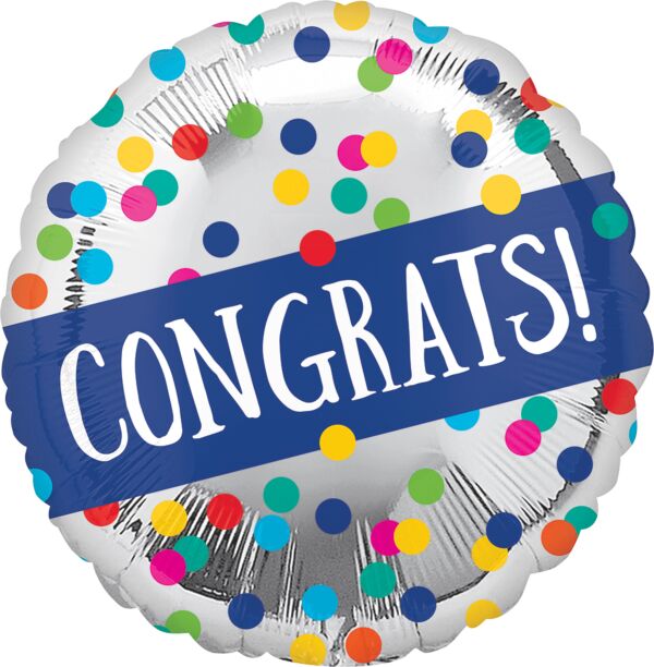 17" Congrats Silver Dots