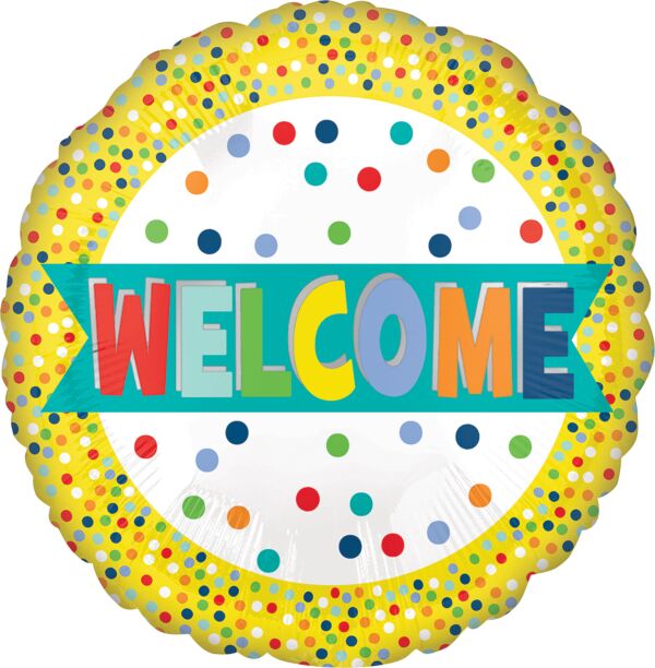 17" Mylar - Welcome Lots Of Dots
