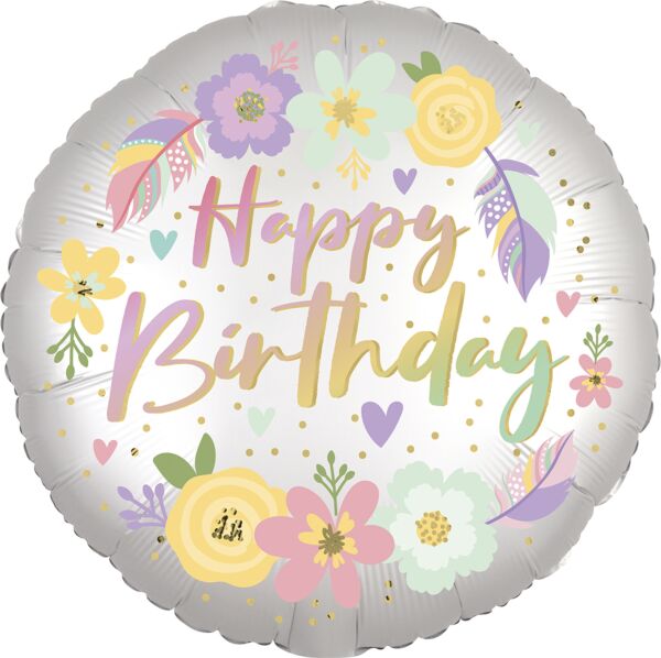 Boho Birthday Satin Flowers - 18"