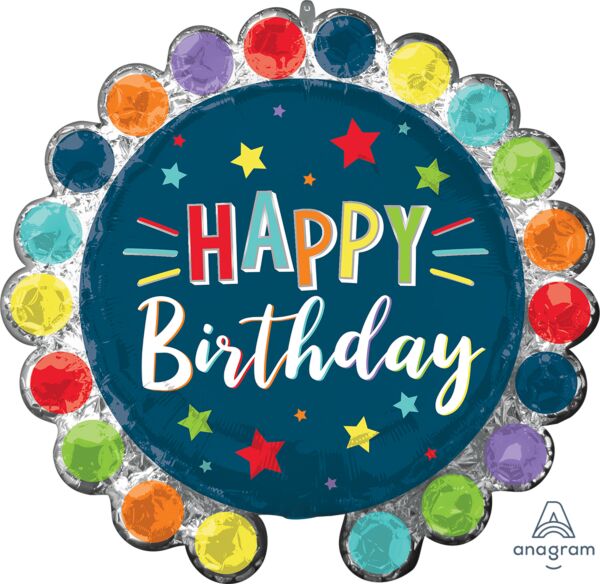 26 " Supershape Mylar - Dot Circle Birthday