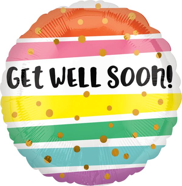 28" Jumbo Mylar - Get Well Bold Stripes