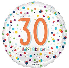 17" Mylar - Confetti Birthday 30
