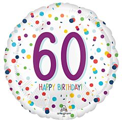 17" Mylar - Confetti Birthday 60