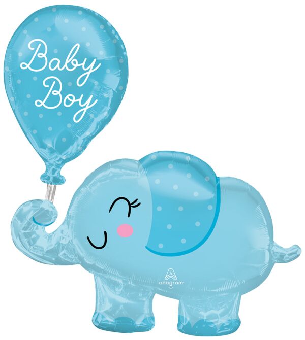 31" Supershape Mylar - Baby Boy Elephant