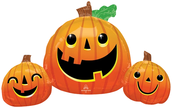 35" Mylar - Smiley Pumpkin Trio