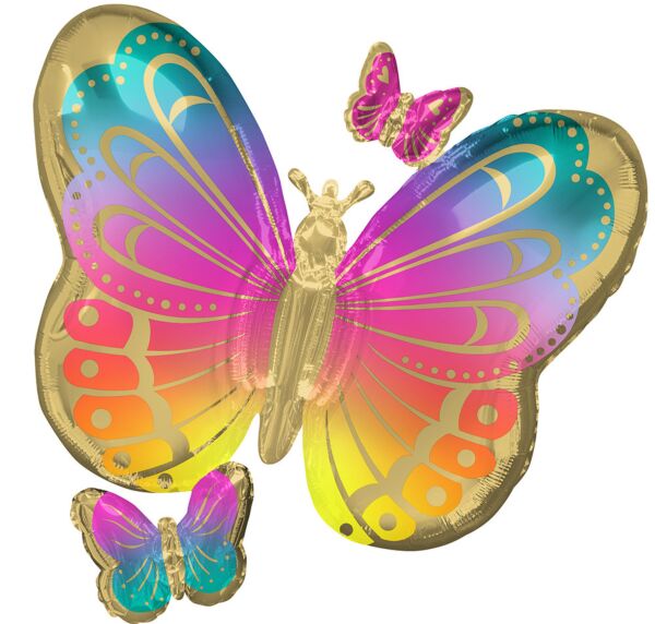 29 " Supershape Mylar - Colorful Butterflies