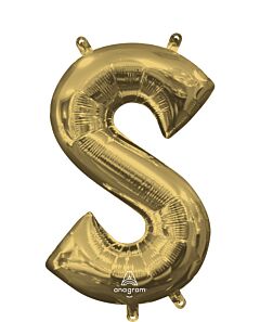 16" Air-Filled - White Gold Letter "S"
