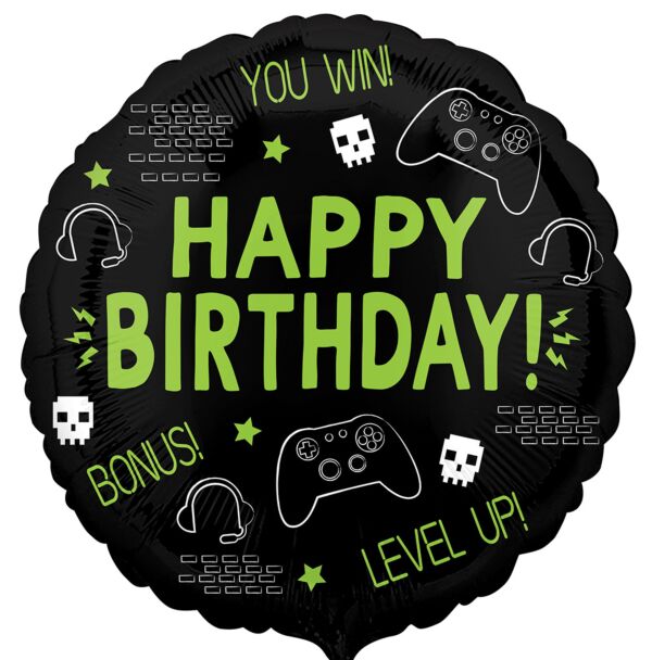 17" Mylar - Happy Birthday Gaming