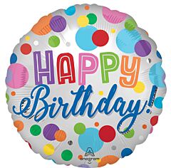 18" Mylar - Stain Happy Birthday