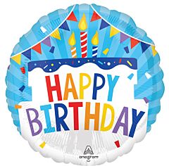 18" Mylar - Happy Birthday Tired Cake