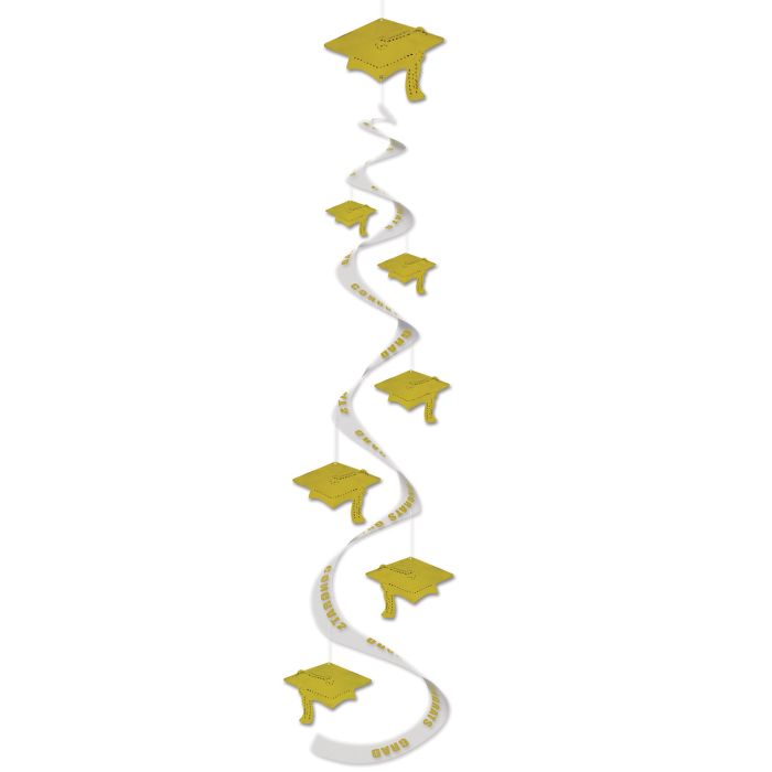 Grad Cap Whirls - Gold 3ct
