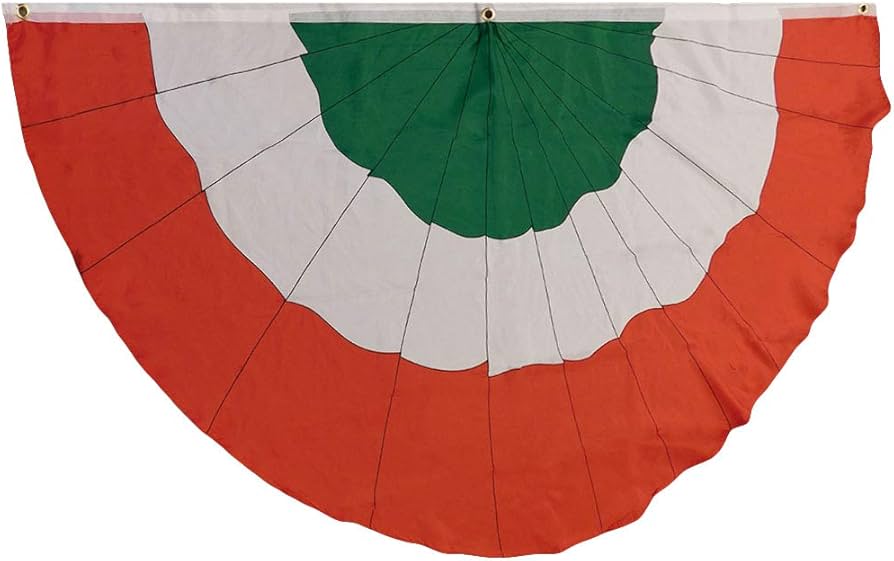 Pleated nylon flag- red,white, green -3'x6'