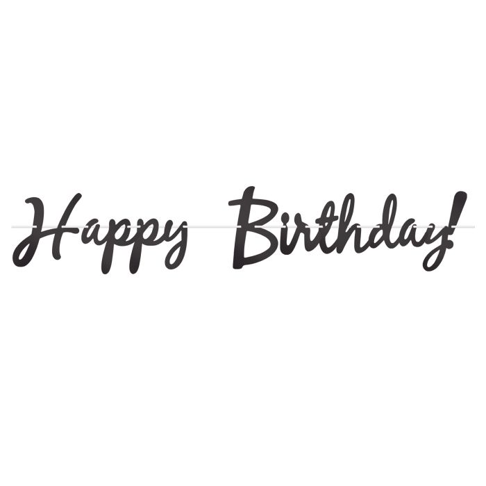 Banner - Black Foil Happy Birthday
