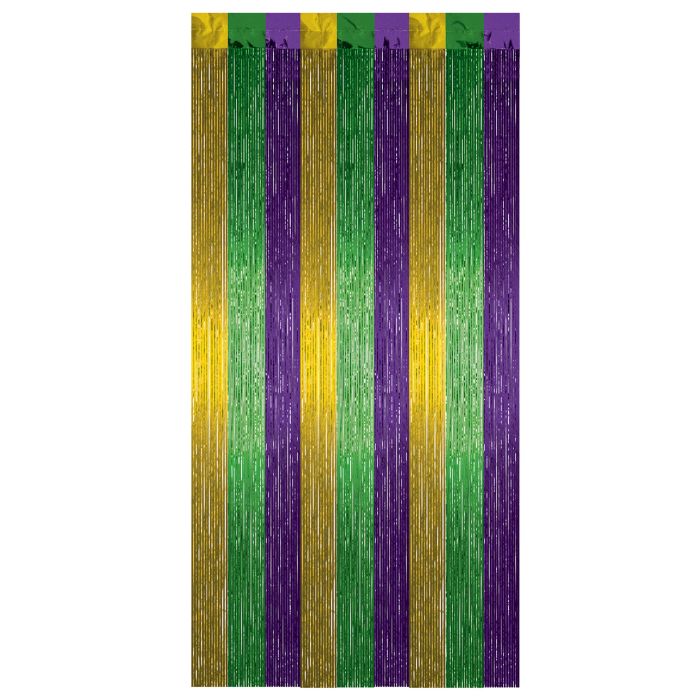 Metallic Curtain - Gold,Green,Purple