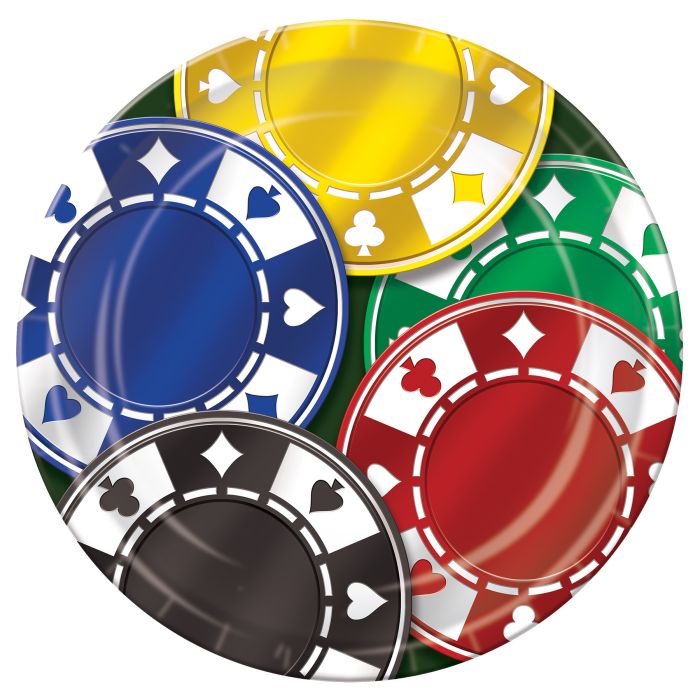poker chips - Lunch Plates 8ct