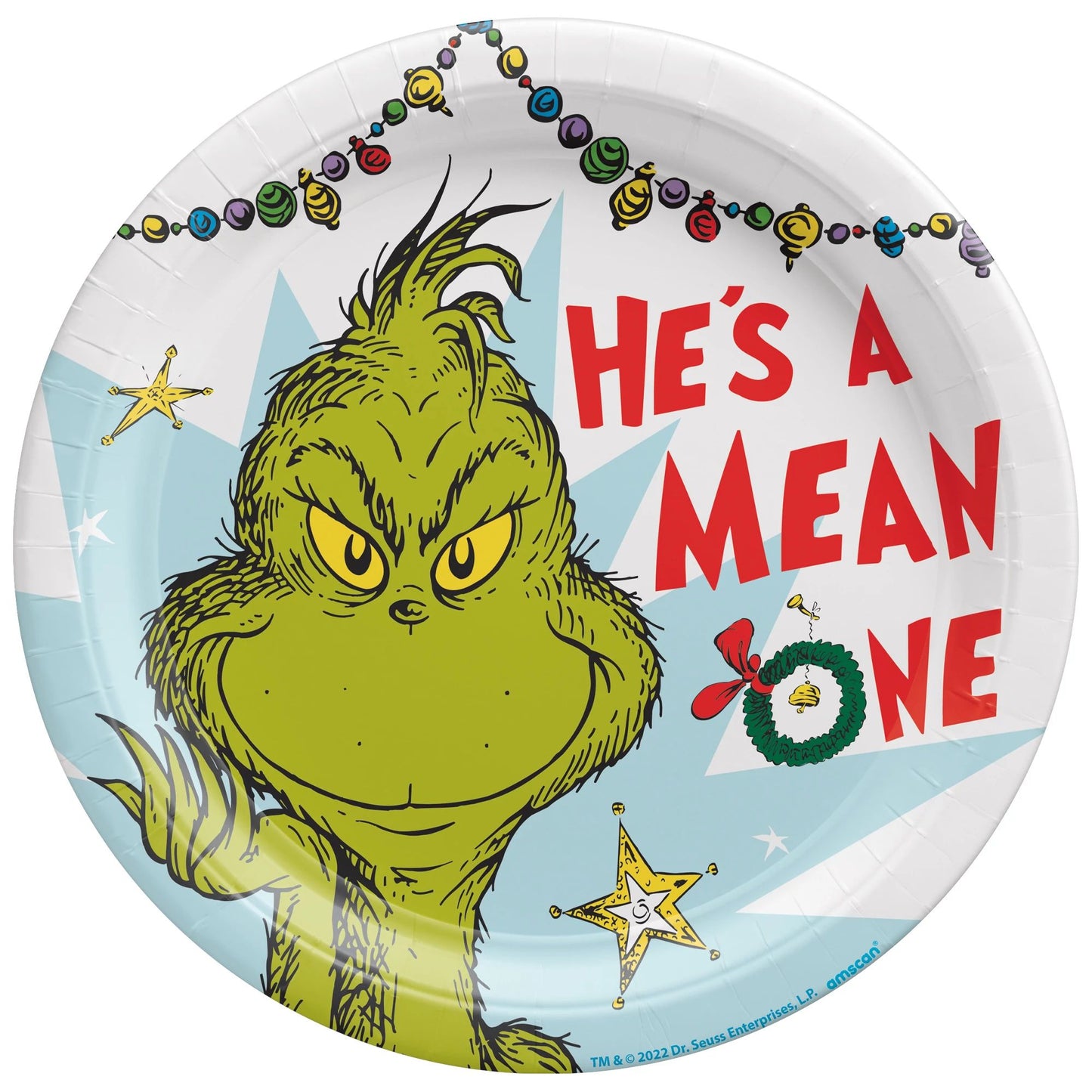 Lunch Plates - Traditional Grinch 8ct.
