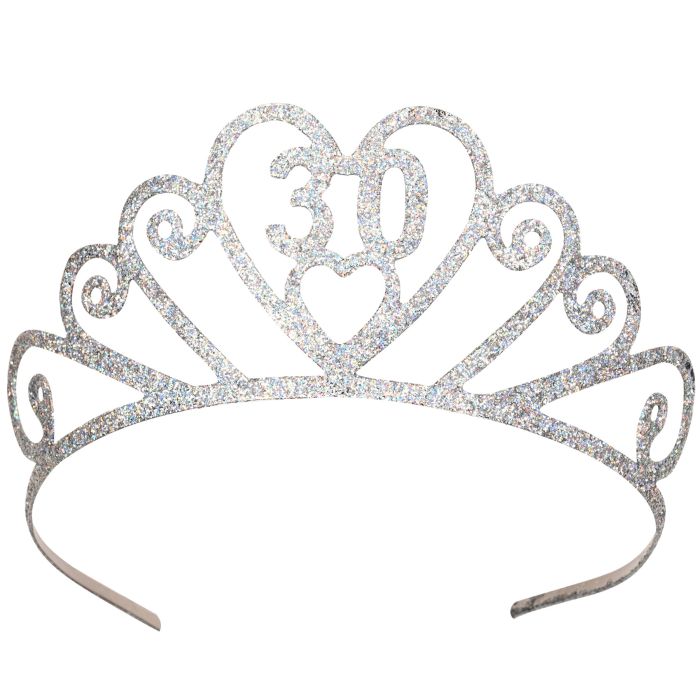 Glittered Metal "30" Tiara