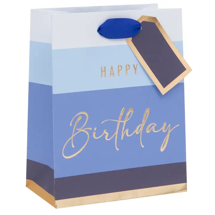 Medium Gift Bag - H Bday Stripe
