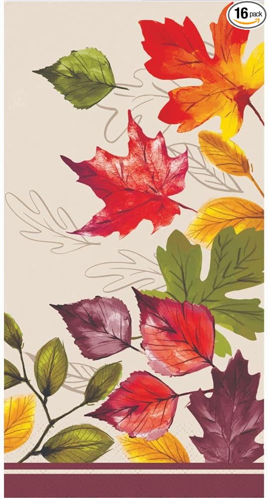 Guest Towels 16ct - Falling Foliage Autumn Leaves