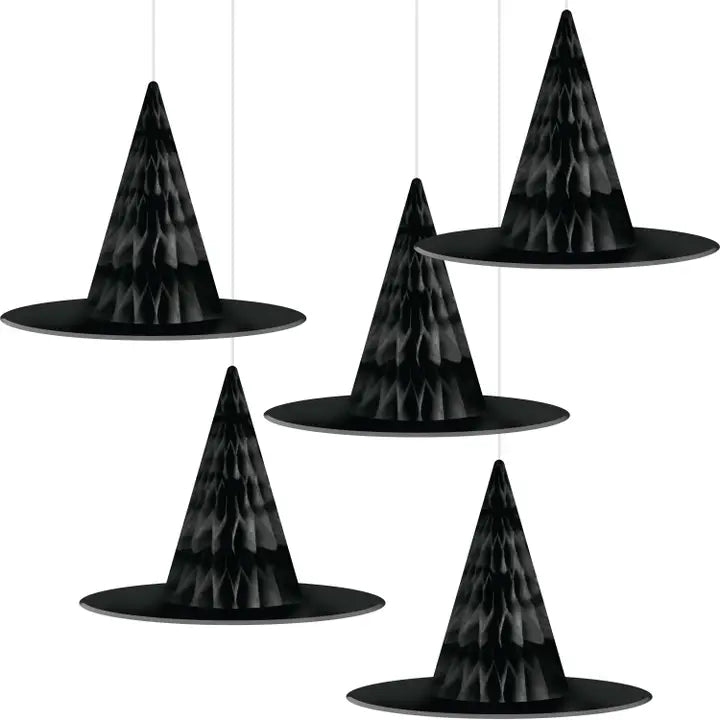 Honeycomb Hanging Decor - Witch Hat 5ct