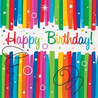 Rainbow Ribbons Birthday - Lunch Napkins 16ct