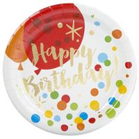 Glitzy Gold Birthday - Lunch Plates 8ct