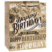 Large Gift Bag - Kraft Paper Happy Birthday